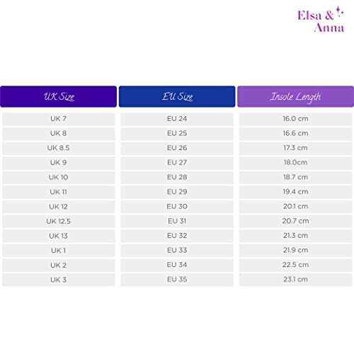 ELSA & ANNA® UK Girls Princess Snow Queen Wedged Party Shoes Sandals BLU23-SH (9 UK Child, numeric_9)