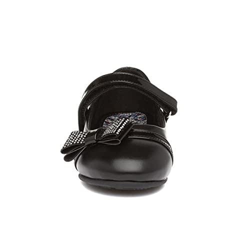 Lilley Girls Black Bow Heeled School Shoe - Size 13 Child UK - Black