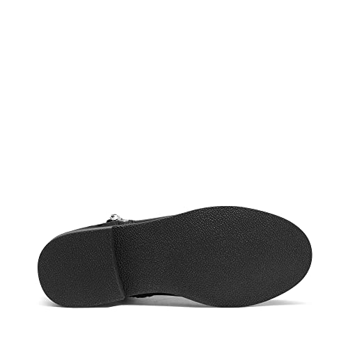 DREAM PAIRS Girls Side Zipper Low Heels Ankle Boots,SDBO2221K,BLACK/PU,11 UK Child/12 US Little Kid