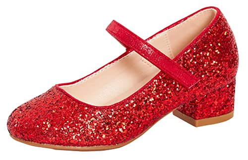 Lora Dora Girls Faux Leather Party Shoes Red Glitter 13 UK Child
