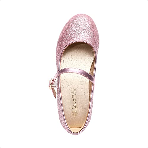 DREAM PAIRS Girls Mary Jane Low Heel Princess Flower Wedding Party Pump Dress Shoes,KFL219-E,Pink,13.5 UK Child/33 (EUR)