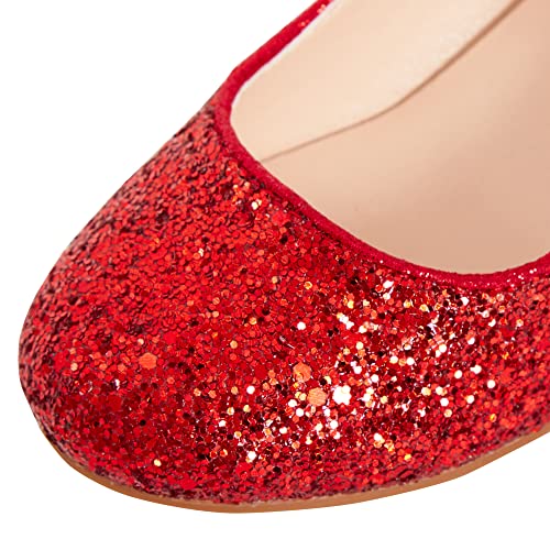 Lora Dora Girls Faux Leather Party Shoes Red Glitter 13 UK Child