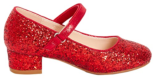 Lora Dora Girls Faux Leather Party Shoes Red Glitter 13 UK Child