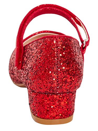 Lora Dora Girls Faux Leather Party Shoes Red Glitter 13 UK Child