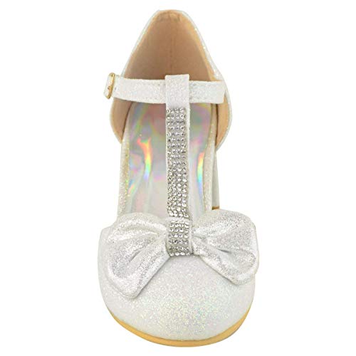 Fashion Thirsty Girls Kids Childrens Party Sandals Diamante Wedding Low Heel Shoes Dance Size