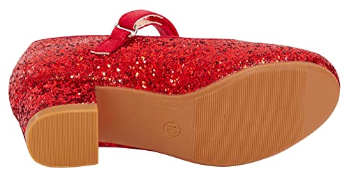 Lora Dora Girls Faux Leather Party Shoes Red Glitter 13 UK Child