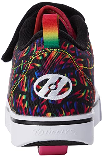 Heelys HLY-G2W-1650 Wheeled Heel Shoe, Black Rainbow Repeat, 12 UK Child