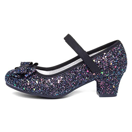 Lilley Sparkle Girls Black Glitter Heel - Size 13 Child UK - Black