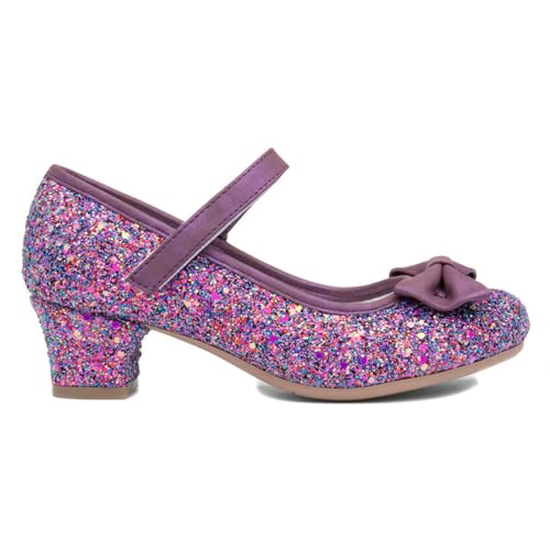 Lilley Sparkle Lacey Girls Purple Glitter Heel - Size 12 Child UK - Purple