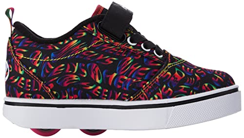 Heelys HLY-G2W-1650 Wheeled Heel Shoe, Black Rainbow Repeat, 12 UK Child