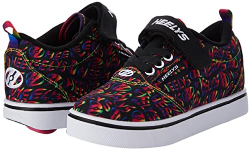 Heelys HLY-G2W-1650 Wheeled Heel Shoe, Black Rainbow Repeat, 12 UK Child