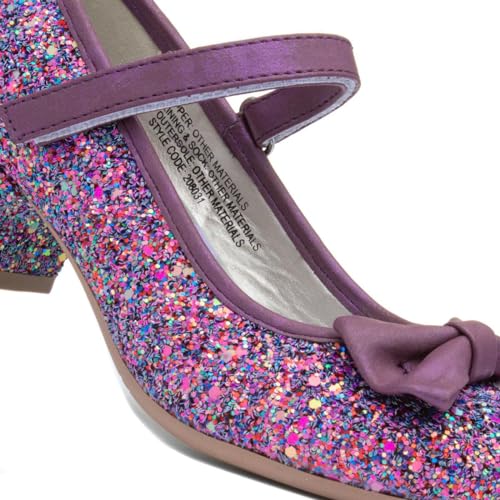 Lilley Sparkle Lacey Girls Purple Glitter Heel - Size 12 Child UK - Purple