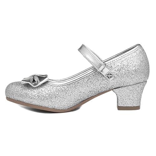 Lilley Sparkle Lacey Girls Silver Glitter Heel - Size 10 Child UK - Silver
