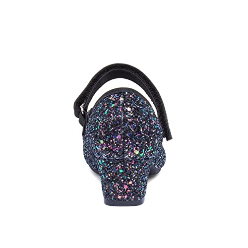 Lilley Sparkle Girls Black Glitter Heel - Size 13 Child UK - Black