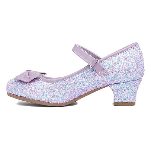 Lilley Sparkle Lacey Kids Lilac Glitter Heel - Size 13 Child UK - Pink
