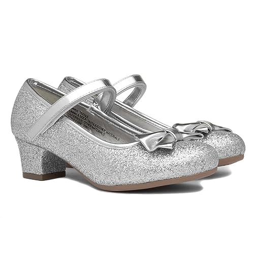 Lilley Sparkle Lacey Girls Silver Glitter Heel - Size 10 Child UK - Silver