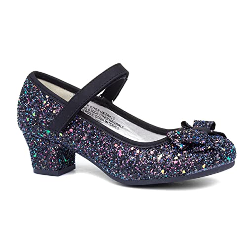 Lilley Sparkle Girls Black Glitter Heel - Size 13 Child UK - Black