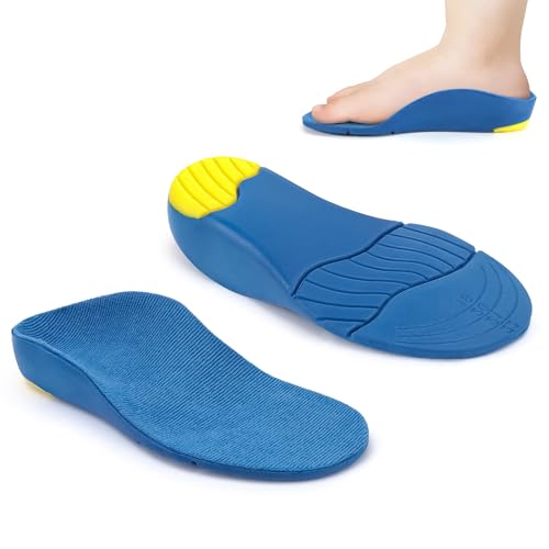 MuJaJa Kids Orthotic Insoles Comfort Athletic Sports Children Inserts Heel Shock Cushion Pads for Flat Feet Arch Support Foot Pain Relief
