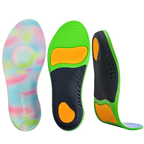 Kids Orthotic Insoles Arch Support Shoe Inserts, Deep Heel Cup Inner Sole Flat Feet, Plantar Fasciitis, Over Pronation, Foot Arch Heel Pain Relief, Active Children Shock Absorbing Sport Insoles