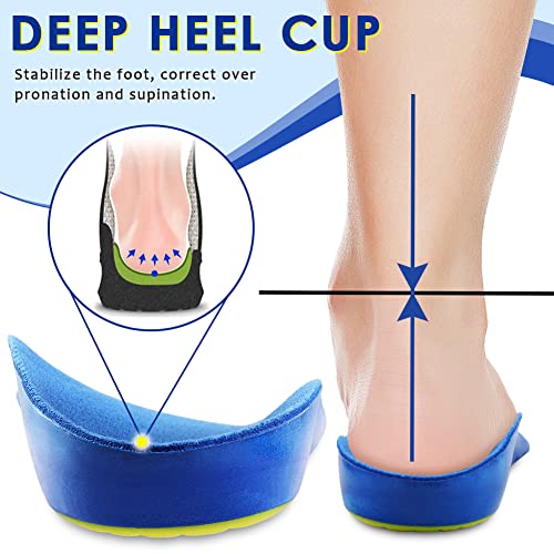 ROCKTAKIN Kids Arch Support Shoe Inserts, Children Orthotics Shoe Insoles with PU Foam Cushioning for Flat feet, Plantar Fasciitis, Feet Heel Pain Relief
