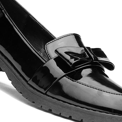 Lilley Cath Girls Black Patent Loafer - Size 13 Child UK - Black