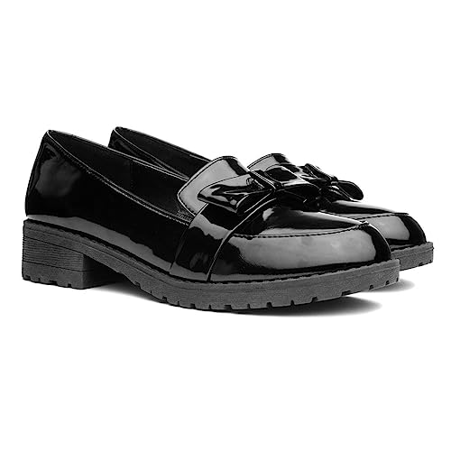 Lilley Cath Girls Black Patent Loafer - Size 13 Child UK - Black