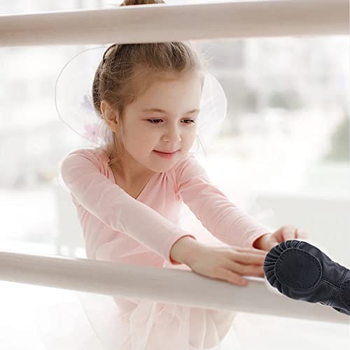 Ballet Shoes for Girls Split Sole Dance Flats Leather Ballet Slippers Gymnastics Shoes for Kids Toddlers Women Adults Black 2 UK