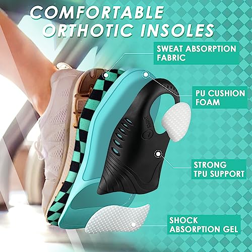 ROCKTAKIN Kids Arch Support Shoe Insoles, Plantar Fasciitis Orthotics Inserts Strong Support for Children's High Arch, Flatfoot Pain Relief, Posture Improve