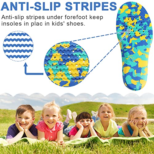 Ailaka Kids Orthotic Cushioning Arch Support Shoe Insoles, Children EVA Foam Inserts for Flat Feet, Plantar Fasciitis, Junior UK 2.5-4 / EU 35-37, Blue