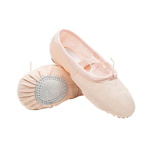 DARENYI Children Ballet Shoes Dance Yoga Shoes Dance Practice Shoes Canvas Flat Bottom Non Slip Dance Shoes for Girls Pink