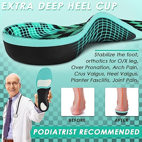 ROCKTAKIN Kids Arch Support Shoe Insoles, Plantar Fasciitis Orthotics Inserts Strong Support for Children's High Arch, Flatfoot Pain Relief, Posture Improve