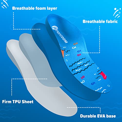 Kids Flat Feet Insoles - Kids Orthotic Arch Support Insoles for Plantar Fasciitis, Heel Pain, and Foot Pain - Children Insoles (Blue,4.5-6 UK)
