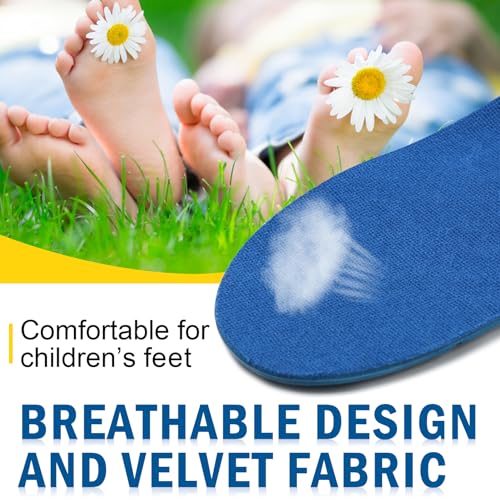 Ailaka Kids Orthotic Cushioning Arch Support Shoe Insoles, Children Pu Foam Inserts for Flat feet, Plantar Fasciitis, Feet Heel Pain Relief, Blue, 2-3.5 UK/EU 34-36 / CN 33-35