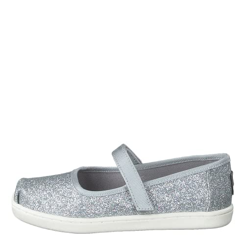 TOMS Girl's Mary Jane Flat, Silver, 1.5 UK Child