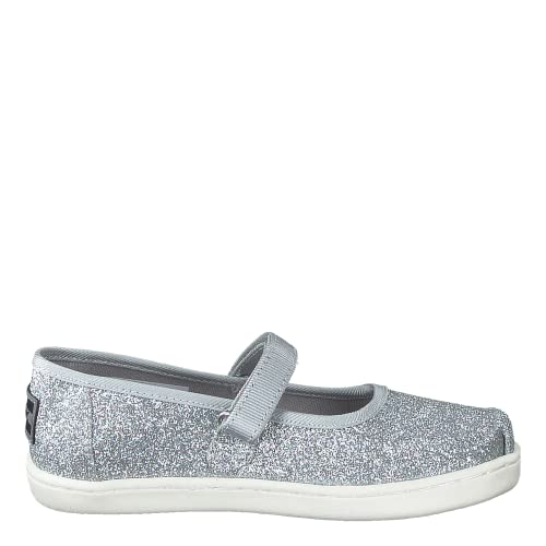TOMS Girl's Mary Jane Flat, Silver, 1.5 UK Child