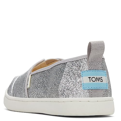 TOMS Girl's Alpargata Loafer Flat, Silver, 12 UK Child