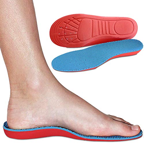 Ailaka Kids Orthotic Arch Support Shoe Insoles, Children EVA Foam Cushioning Inserts for Flat feet, Plantar Fasciitis, Feet Heel Pain Relief, Blue, 2/4 UK