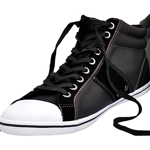 2 Pairs Flat Shoe Laces, 120 cm black Long Shoe Laces for Trainers, 8mm Wide Flat Laces for Sneaker, Replacement Laces for Athletic Sport Casual Shoes, Durable Shoelaces for Men Women Kids Adult