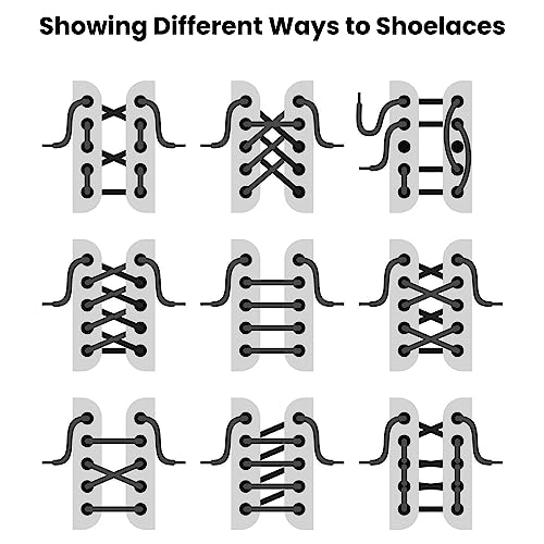 2 Pairs Flat Shoe Laces, 120 cm black Long Shoe Laces for Trainers, 8mm Wide Flat Laces for Sneaker, Replacement Laces for Athletic Sport Casual Shoes, Durable Shoelaces for Men Women Kids Adult