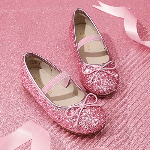 DREAM PAIRS Girl's Ballet Flats Mary Jane Ballerina Flat Shoes Belle_01-1,Pink-New,Size 7 UK Child/8 US Toddler