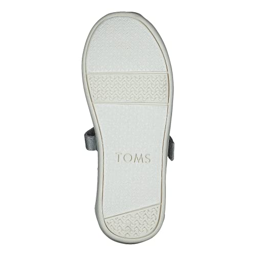 TOMS Girl's Mary Jane Flat, Silver, 1.5 UK Child