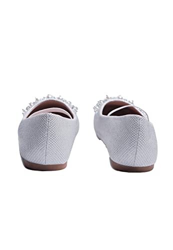 Girls Kids Childrens Flat Wedding Party Glitter Sparkly Bridesmaid Evening Occasion Comfort Strappy Dolly Dollie Ballet Ballerina Dress Shoes