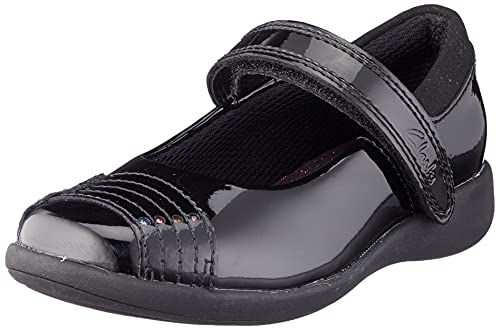 Clarks Girl's Etch Beam K Ballet Flat, Black, 12 UK Child