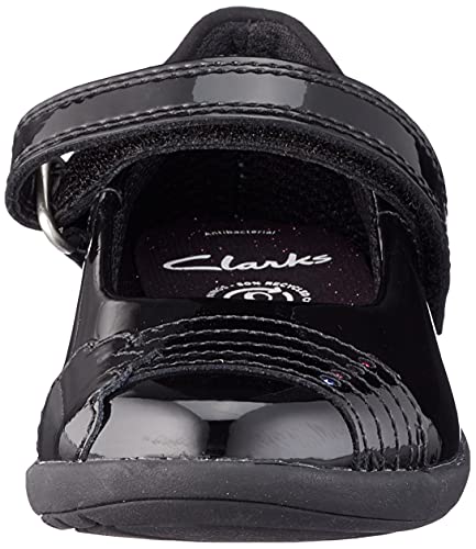 Clarks Girl's Etch Beam K Ballet Flat, Black, 12 UK Child