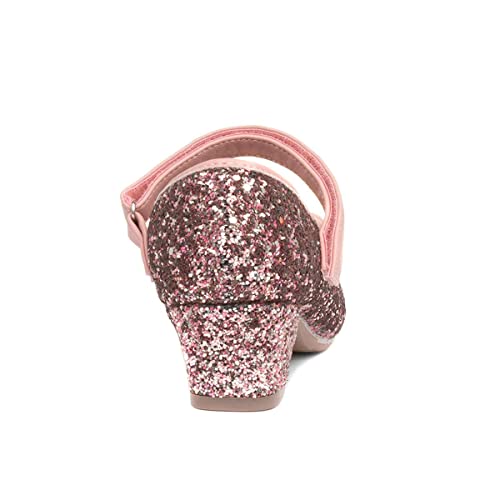Lilley Sparkle Girls Pink Glitter Heeled Shoe - Size 12 Child UK - Pink