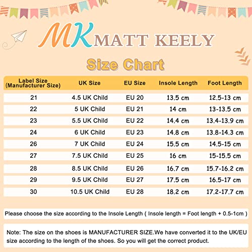 MK MATT KEELY Girls Party Wedding Shoes Mary Jane Ballet Dress Flat with Bow for 2-7 Years Toddlers Kids Pink,9.5 UK Child