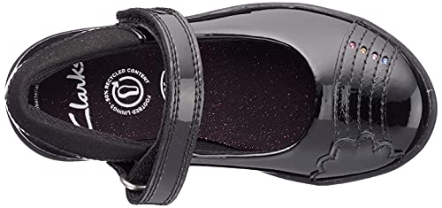 Clarks Girl's Etch Beam K Ballet Flat, Black, 12 UK Child