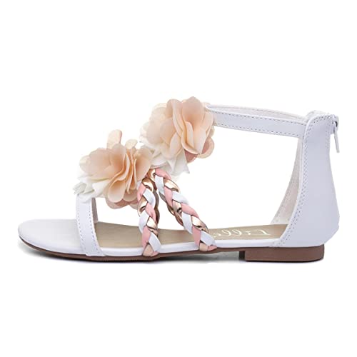 Lilley Girls Floral Flat Sandal in White - Size 12 Child UK - White