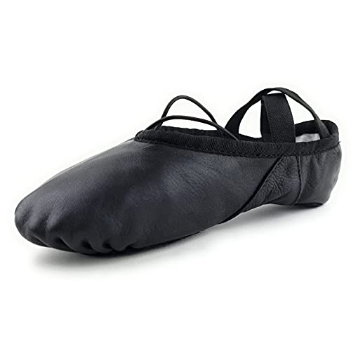 Black Ballet Canvas Dance Shoes Gymnastic Yoga Shoes Flat Split Sole Leather Ballerina Girls Ladies Children's and Adult's Sizes
