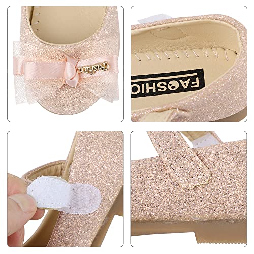 MK MATT KEELY Girls Party Wedding Shoes Mary Jane Ballet Dress Flat with Bow for 2-7 Years Toddlers Kids Pink,9.5 UK Child